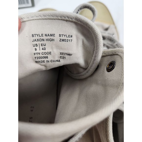 All Saints Men's Sz. 9 Jaxon High Top Canvas Trainers in Chalk White - Picture 5 of 9